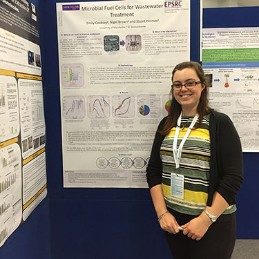 Emily presents her research in poster form