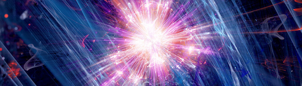 Graphic representing a proton collision