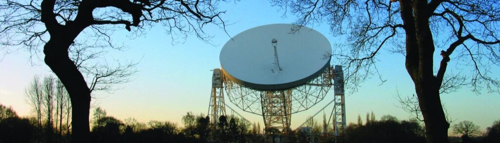 The Lovell Telescope at Jodrell Bank.