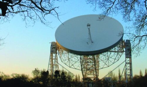 The Lovell Telescope at Jodrell Bank.