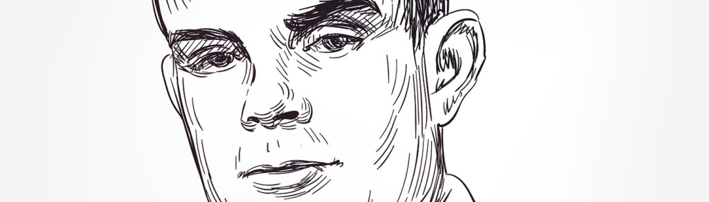 An illustration of Alan Turing