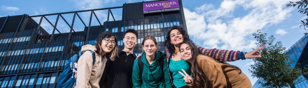 Group of students in front of the Nancy Rothwell Building