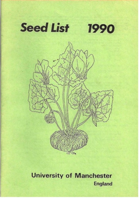 One of the final seed lists- Image from The Firs archive